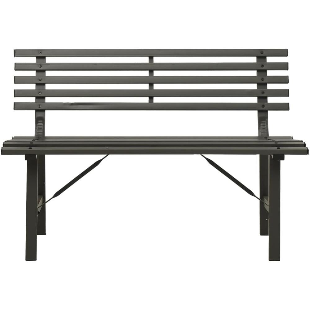 Panchina da Giardino 110 cm in Acciaio Nera - Foto 3
