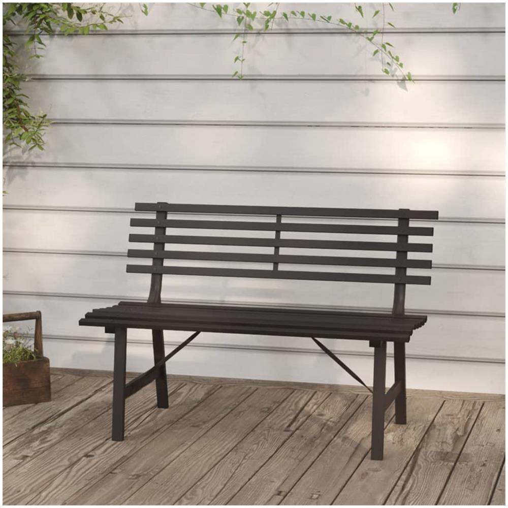 Panchina da Giardino 110 cm in Acciaio Nera - Foto 1