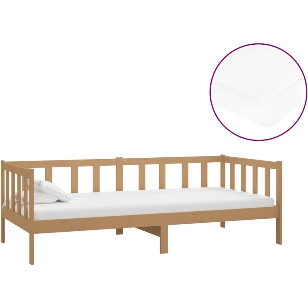 Divano Letto Con Materasso 90x200 Cm Miele In Massello Di Pino - Foto 2