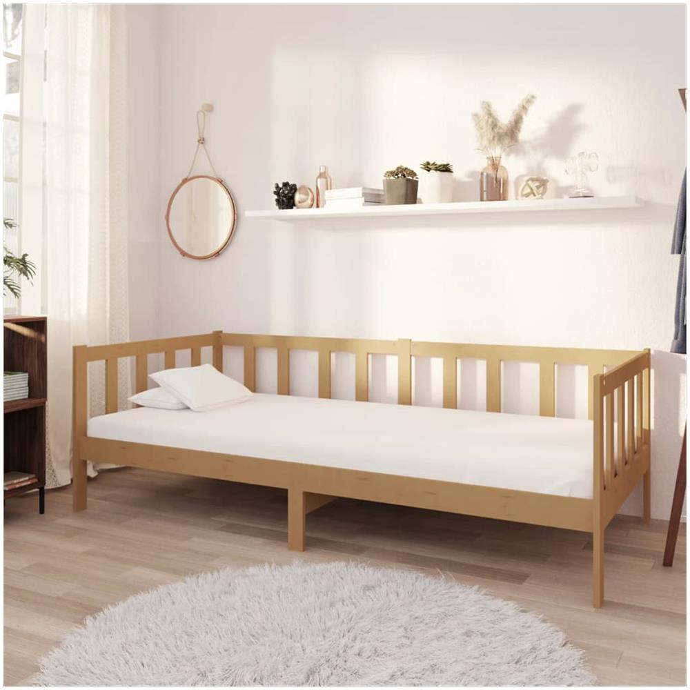 Divano Letto Con Materasso 90x200 Cm Miele In Massello Di Pino - Foto 1