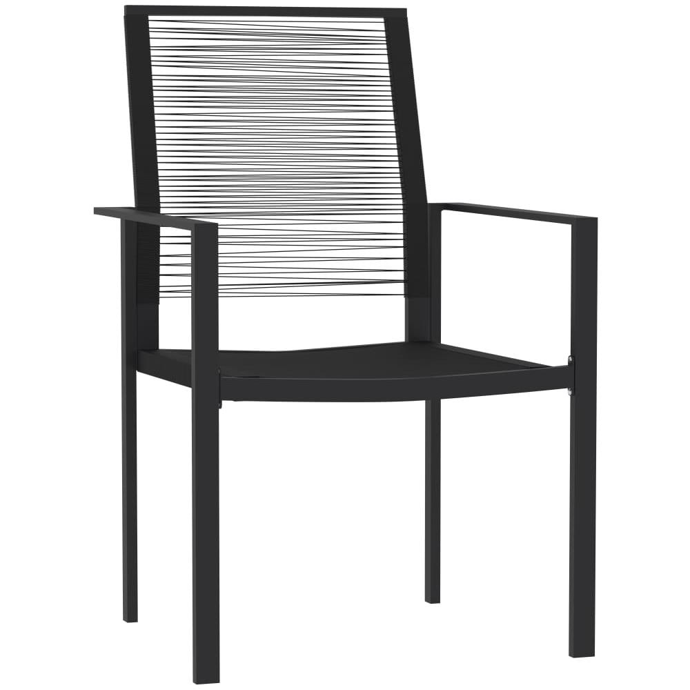 Set Mobili Da Pranzo Per Giardino 3 Pz Nero - Foto 3