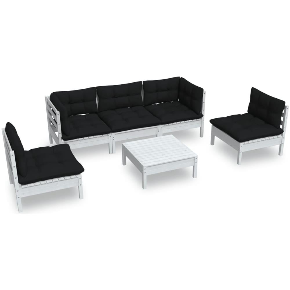 Set Divani Da Giardino 6 Pz Con Cuscini Legno Massello Di Pino - Foto 2