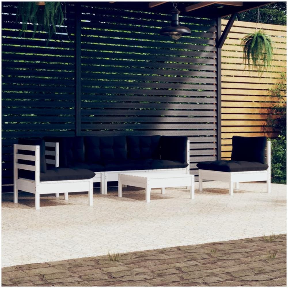 Set Divani Da Giardino 6 Pz Con Cuscini Legno Massello Di Pino - Foto 1