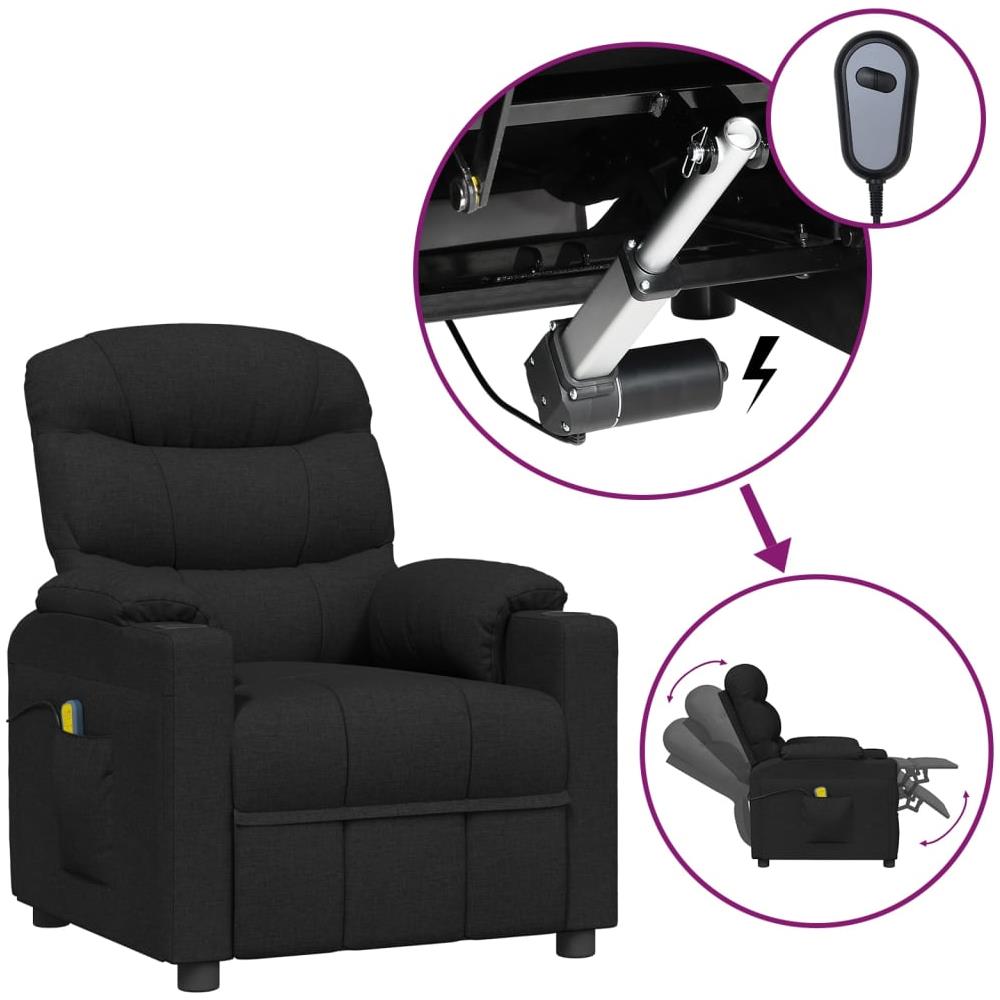 Poltrona Massaggiante Elettrica Nera in Tessuto - Foto 1