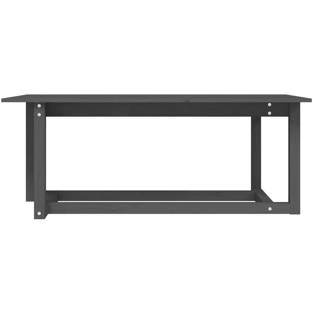 Tavolino da Salotto Grigio 110x55x45 cm Legno Massello di Pino - Foto 1