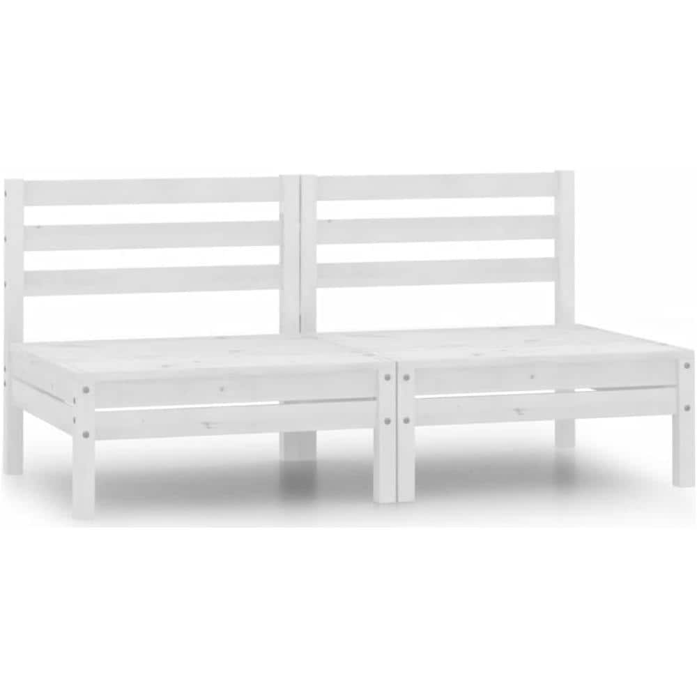 Set 2 Divani Giardino VidaXL - Legno Pino Massello Grigio Modulari
