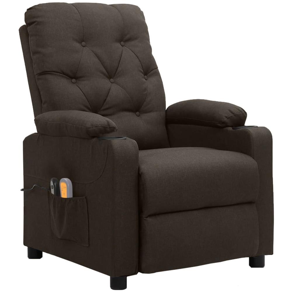 Poltrona Massaggiante Elettrica Marrone scuro in Tessuto - Foto 2