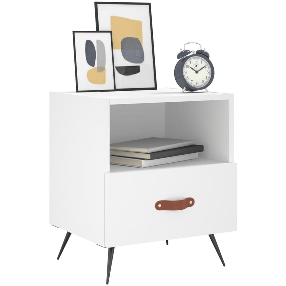 Comodini 2 Pz Bianchi 40x35x47,5 Cm In Legno Multistrato - Foto 3