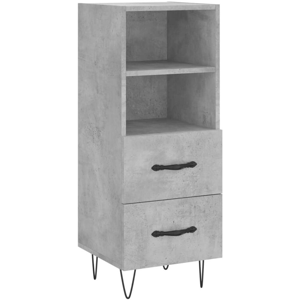 Credenza Grigio Cemento 34,5x34x90 Cm In Legno Multistrato - Foto 2