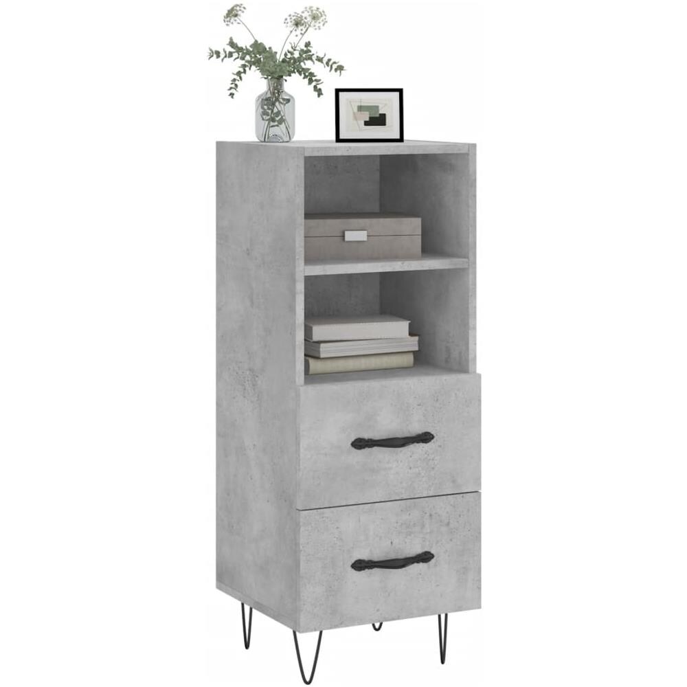 Credenza Grigio Cemento 34,5x34x90 Cm In Legno Multistrato - Foto 3
