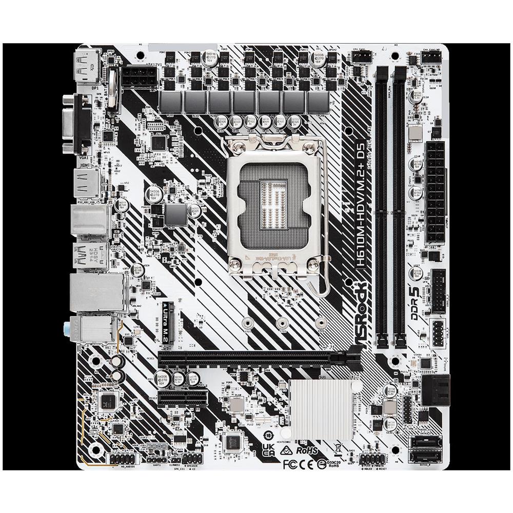 Scheda Madre H610M-HDV /M. 2+ D5 Socket LGA 1700 Chipset Intel H610 Micro ATX - Foto 1