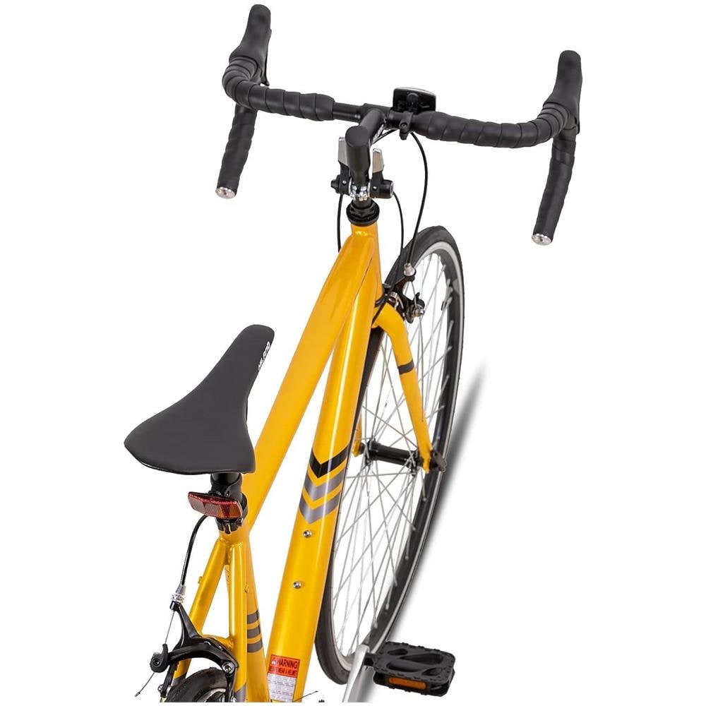 Bicicletta da corsa 700c in acciaio City Commuter - 14 velocità - Giallo - Foto 2