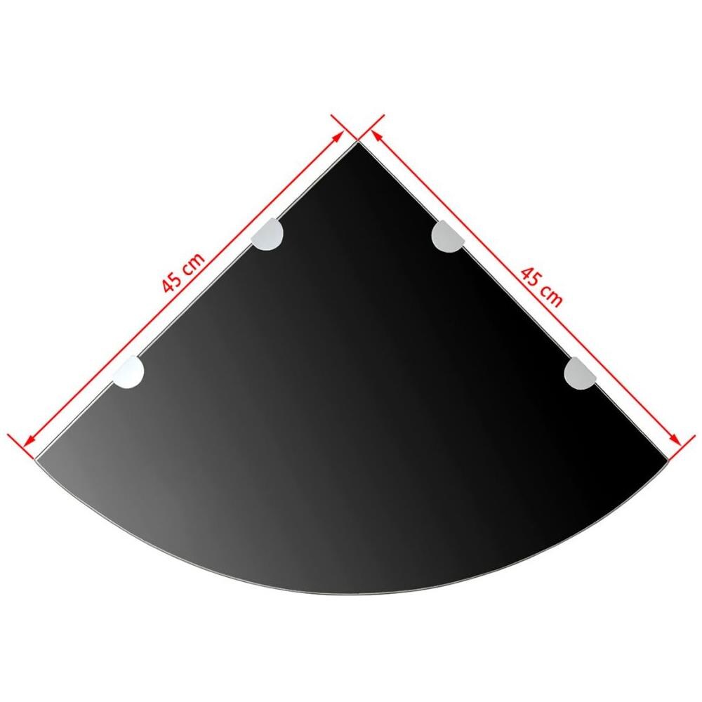 Scaffale Angolare Con Supporti Cromati Vetro Nero 45x45 Cm - Foto 10