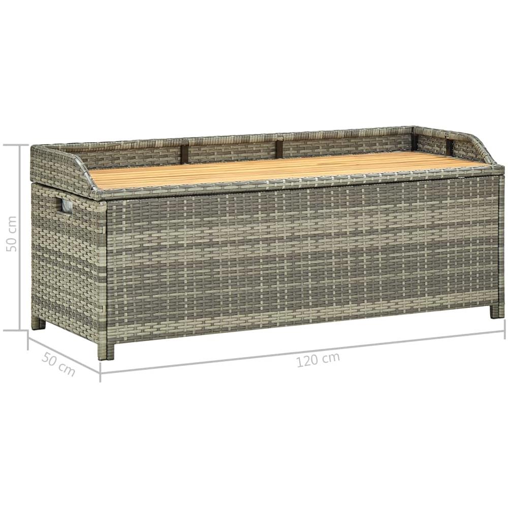 Panca Da Giardino Con Vano Portaoggetti 120cm Polyrattan Grigio - Foto 8