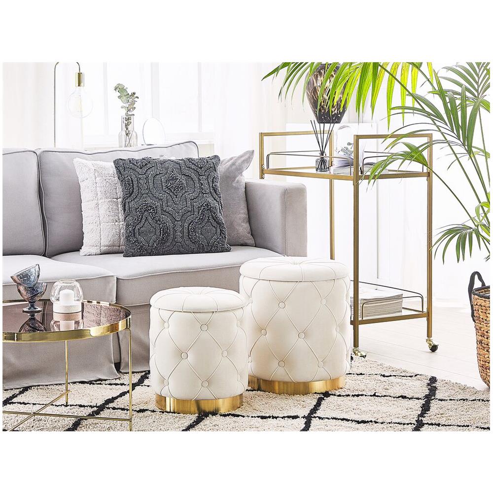 Set Di 2 Pouf Contenitore Bianco Pueblo - Foto 2