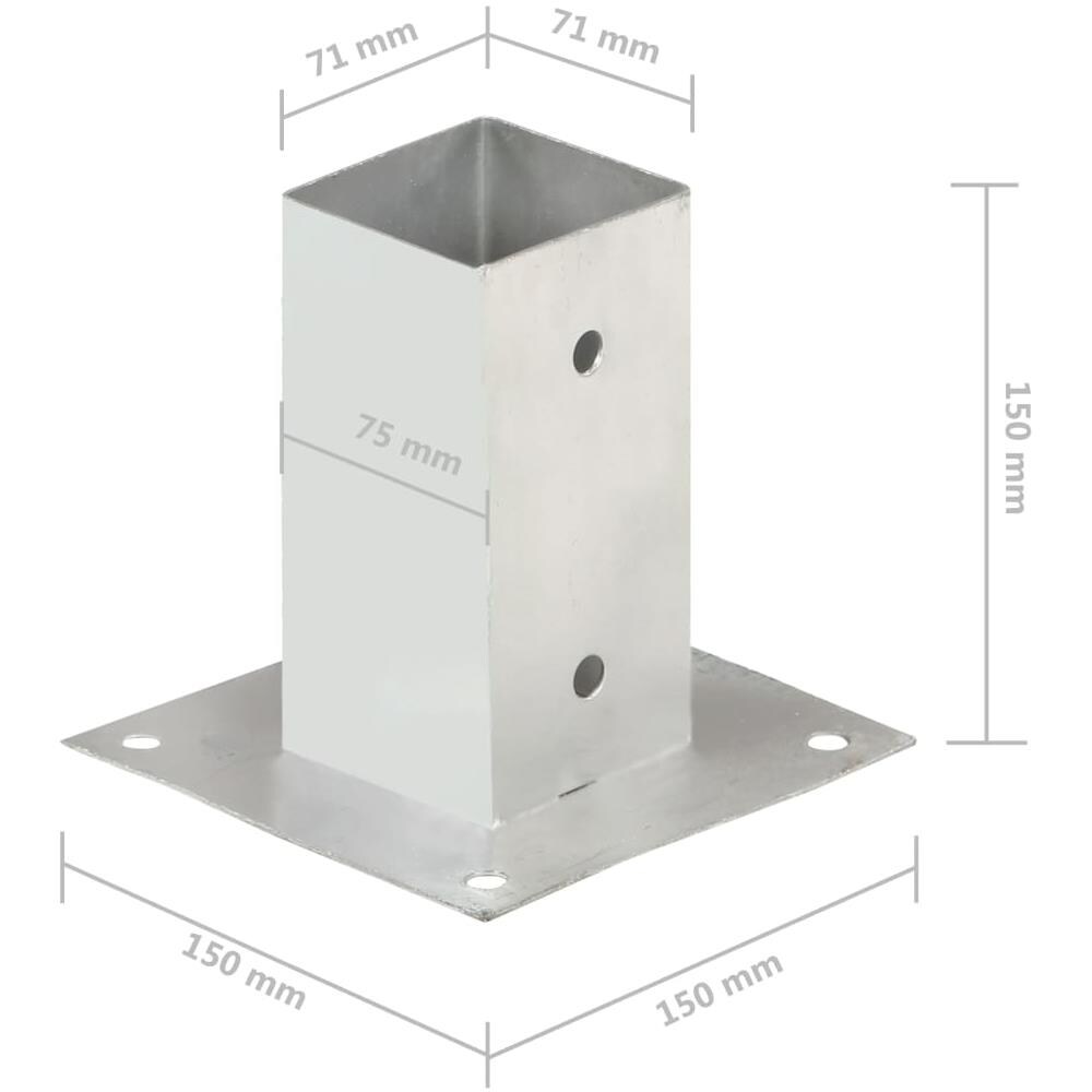 Ancoraggi Pali 4 Pz In Metallo Zincato 71 Mm - Foto 9