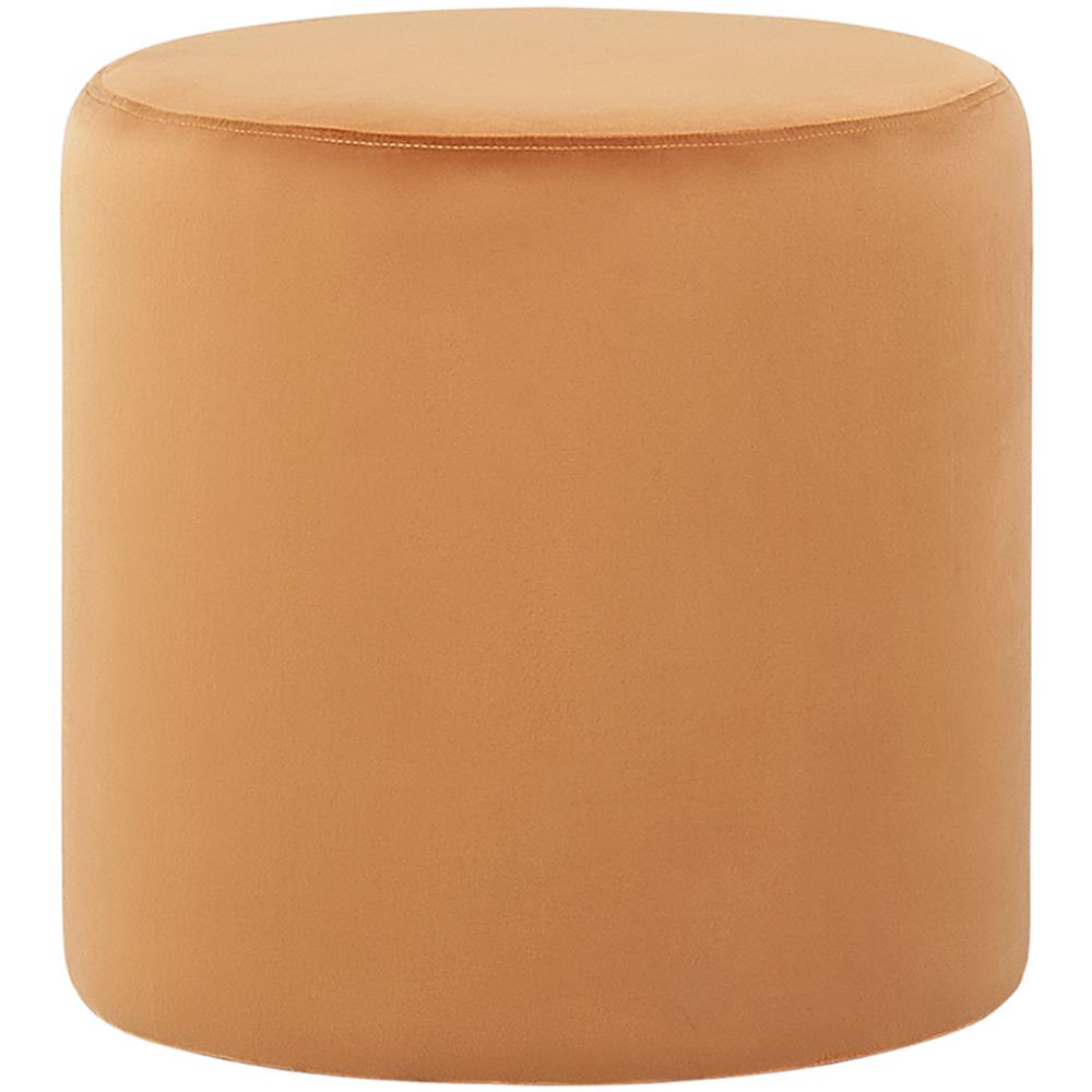 Pouf In Velluto Arancione Lovett - Foto 1
