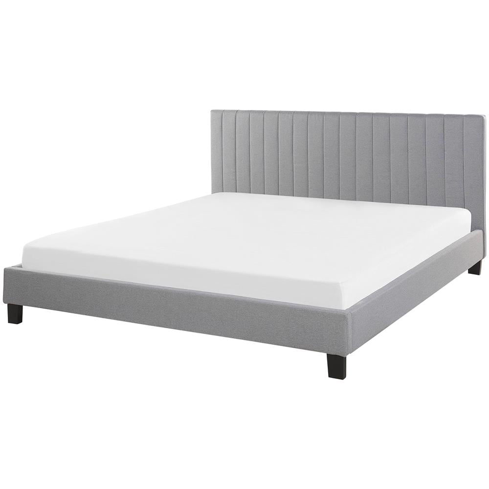 Letto Matrimoniale King Size Grigio Chiaro 180 X 200 Cm Poitiers - Foto 1