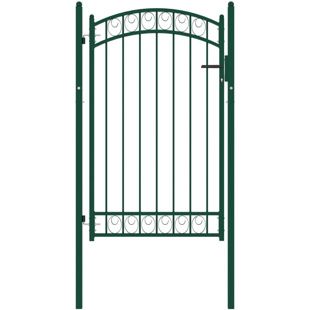 Cancello Per Recinzione Ad Arco In Acciaio 100x150 Cm Verde - Foto 1