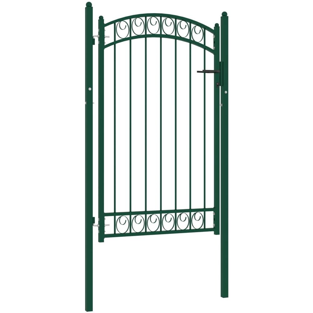 Cancello Per Recinzione Ad Arco In Acciaio 100x150 Cm Verde - Foto 2
