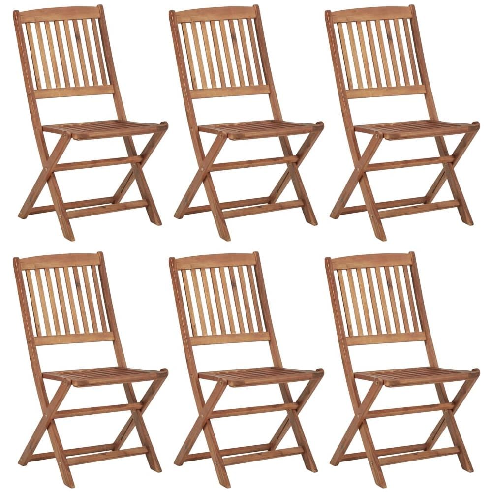 Sedie da Giardino Pieghevoli 6 pz in Legno Massello di Acacia - Foto 1
