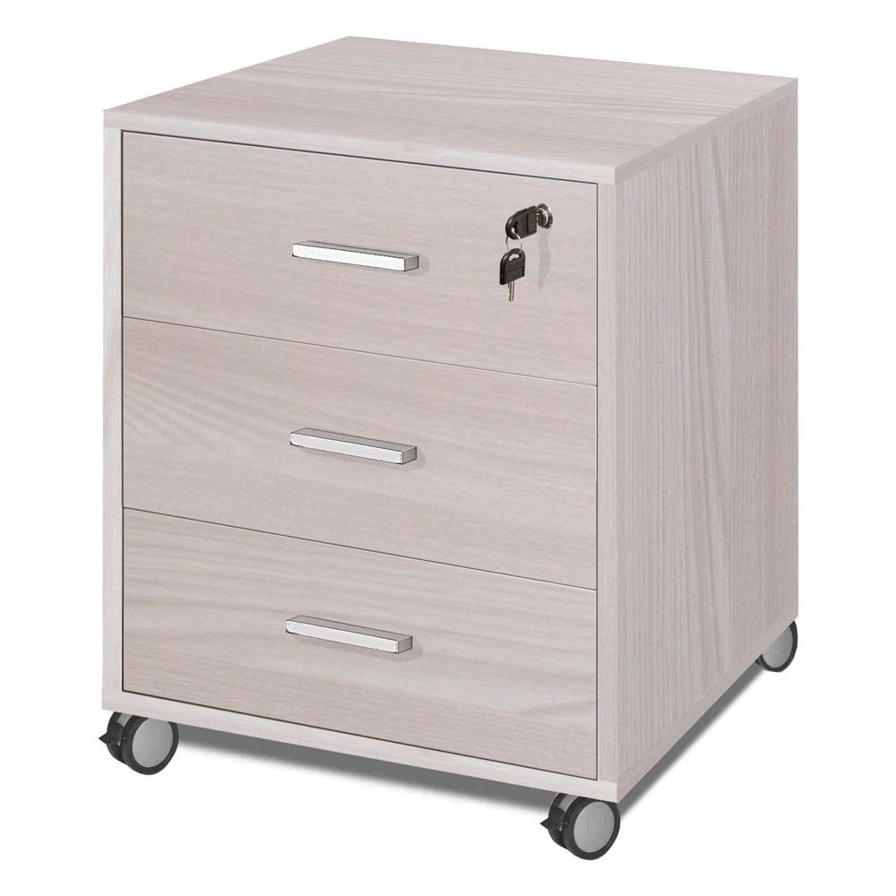 Cassettiera Per Ufficio Tre Cassetti Con Ruote Olmo 50x41x H70 Cm - Foto 1