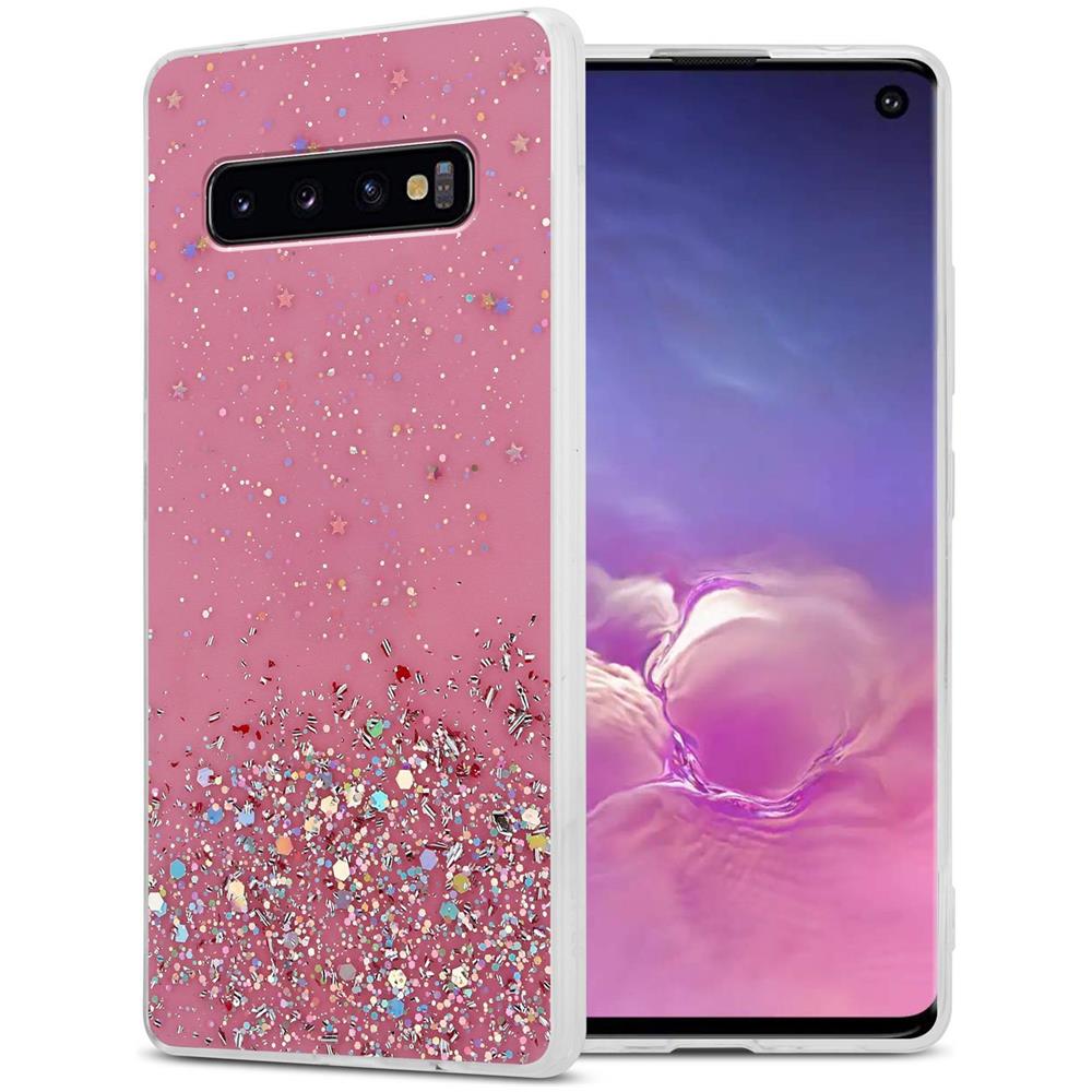 Custodia Compatibile Con Samsung Galaxy S10 4g In Rosa Con Glitter - Coperchio Protettivo In Silicone Tpu Flessibile Con Glitter Scintillanti - Foto 1
