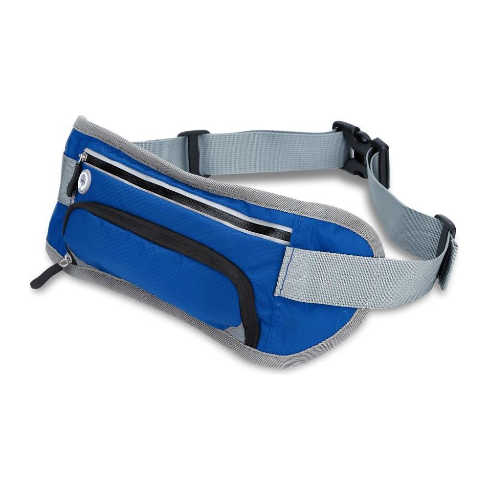 Marsupio Per Bottiglie D'acqua Sportive Con Riflettore In Crocus Blu - Marsupio Impermeabile Di Lunghezza Regolabile Tasca Per Cellulare Con Scomparto Per Bottiglia D'acqua E Chiusura A Zip - Foto 1