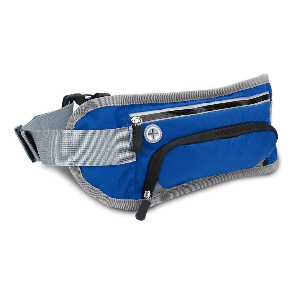 Marsupio Per Bottiglie D'acqua Sportive Con Riflettore In Crocus Blu - Marsupio Impermeabile Di Lunghezza Regolabile Tasca Per Cellulare Con Scomparto Per Bottiglia D'acqua E Chiusura A Zip - Foto 2