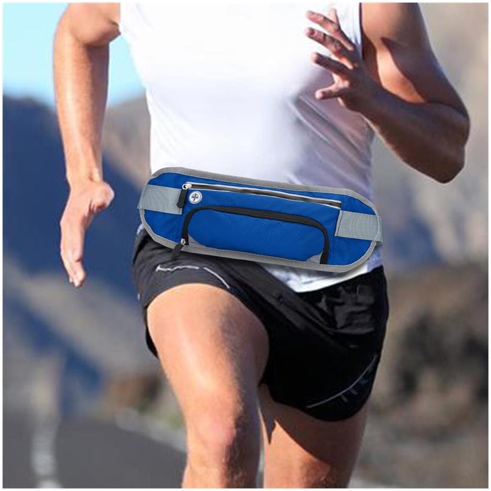 Marsupio Per Bottiglie D'acqua Sportive Con Riflettore In Crocus Blu - Marsupio Impermeabile Di Lunghezza Regolabile Tasca Per Cellulare Con Scomparto Per Bottiglia D'acqua E Chiusura A Zip - Foto 6