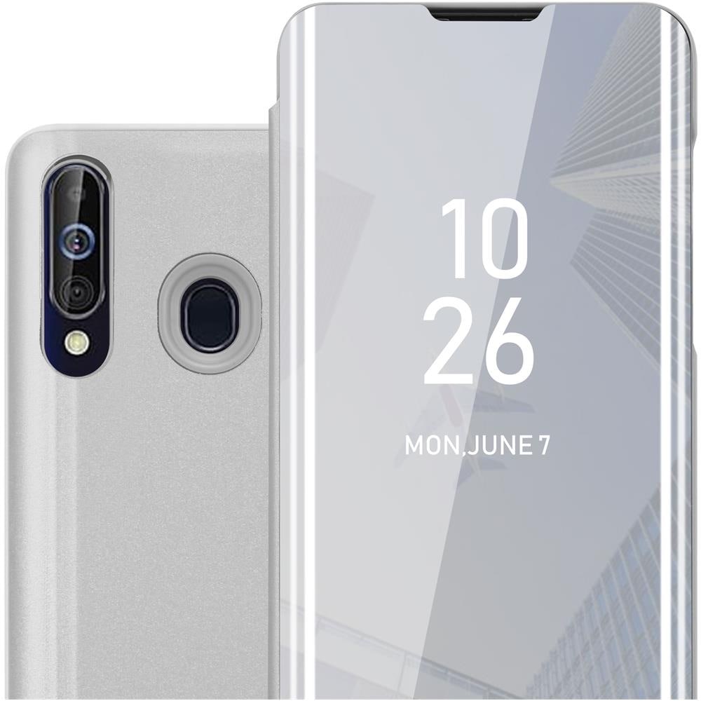 Custodia Compatibile Con Samsung Galaxy A60 / M40 In Agata Argento - Clear View Specchio Coperchio Protettivo Con Funzione Di Supporto Protezione A 360 Gradi - Foto 1