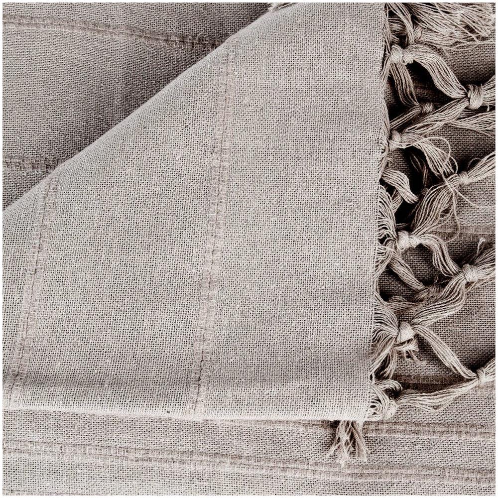 Copriletto In Cotone 160 X 220 Cm, Colore Beige Scuro - Foto 2