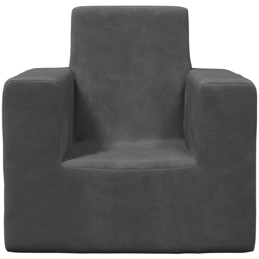 Divano per Bambini Antracite in Morbido Peluche - Foto 2