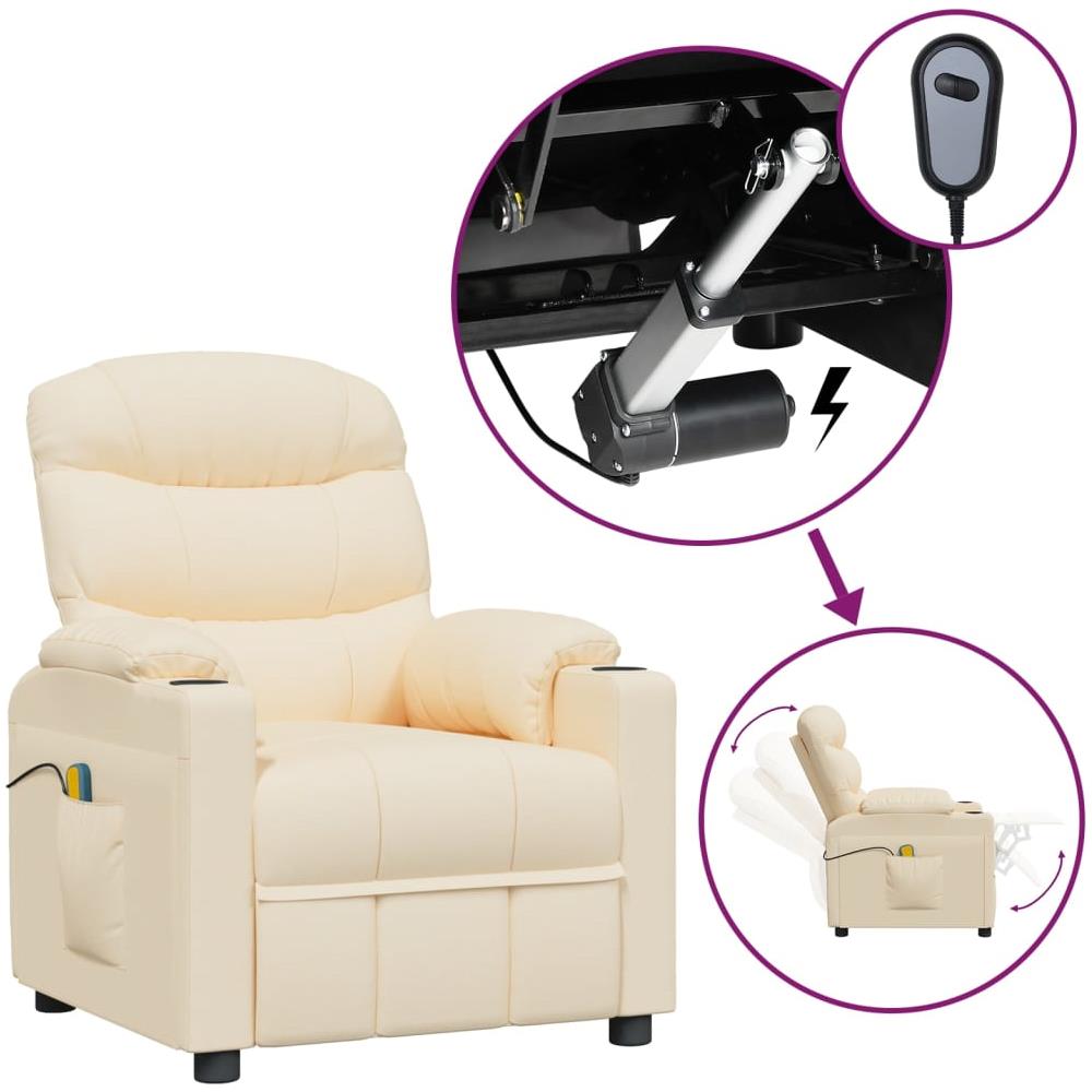 Poltrona Massaggiante Elettrica Crema in Tessuto - Foto 1