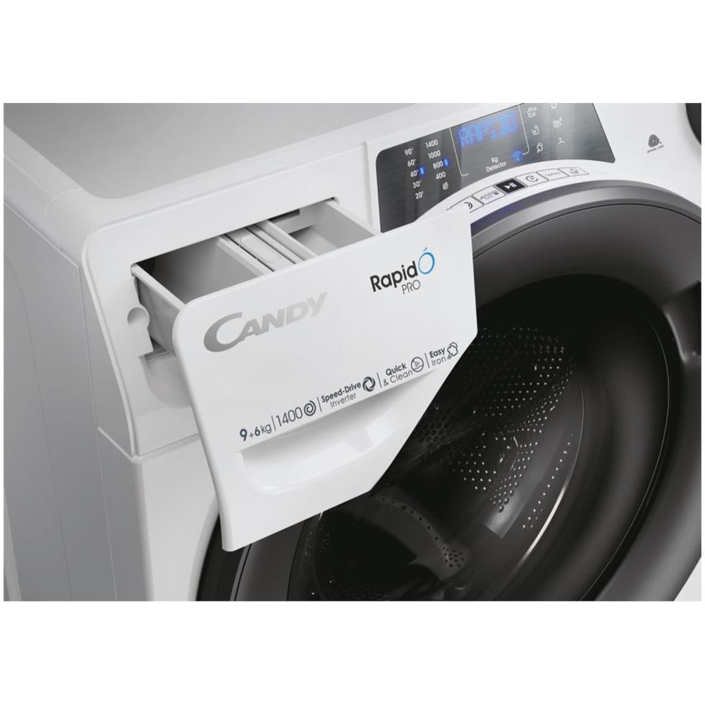 Lavasciuga Candy Rapidò RPW4856BWMUCS - 8kg Lavaggio, 5kg Asciugatura, 1400g Centrifuga, Classe A, WiFi - Foto 5