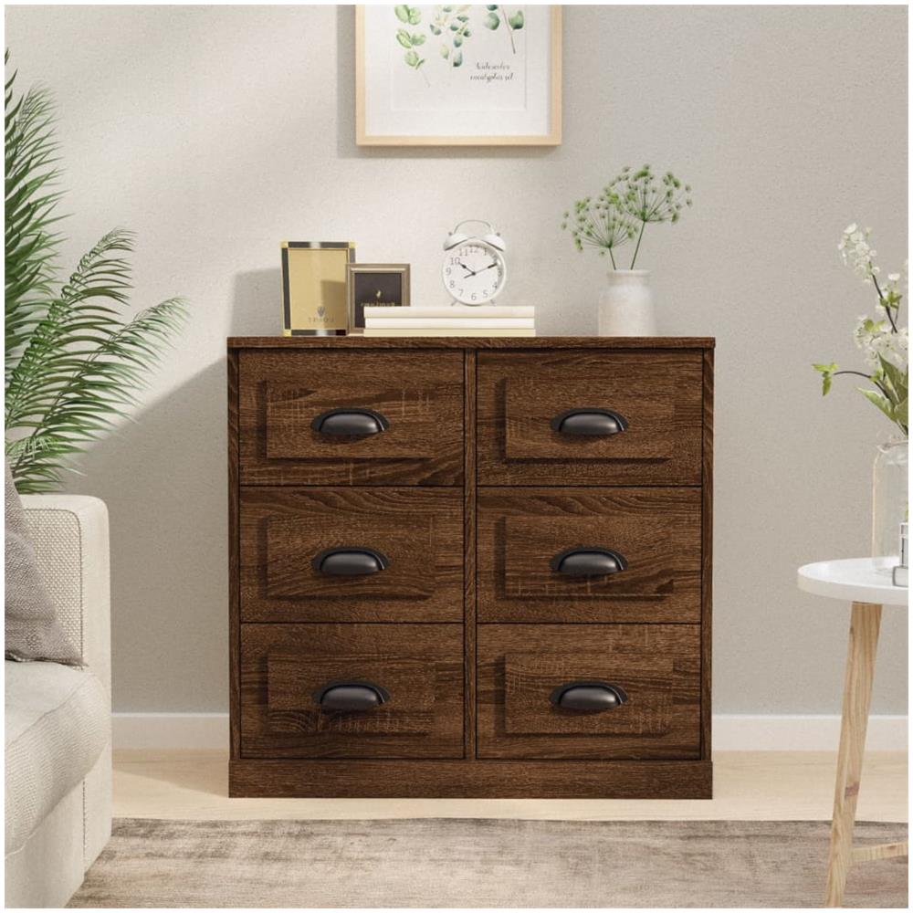 Credenza Rovere Marrone 70x35,5x67,5 Cm In Legno Multistrato - Foto 1