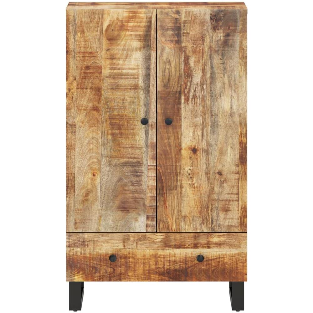 Credenza Con Cassetto 60x33x100 Cm Legno Massello Mango E Ferro - Foto 3