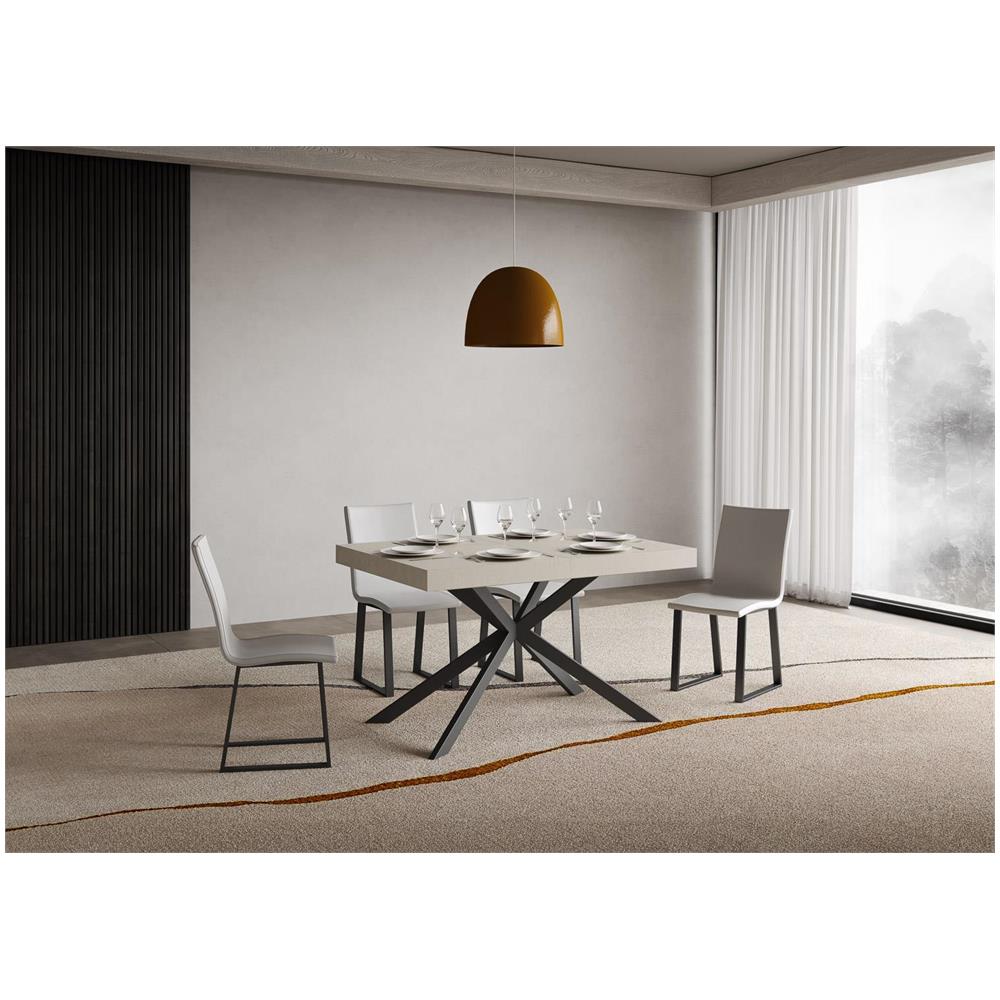 Tavolo allungabile 80x140/224 cm Plaker cashmere gambe antracite - Foto 2
