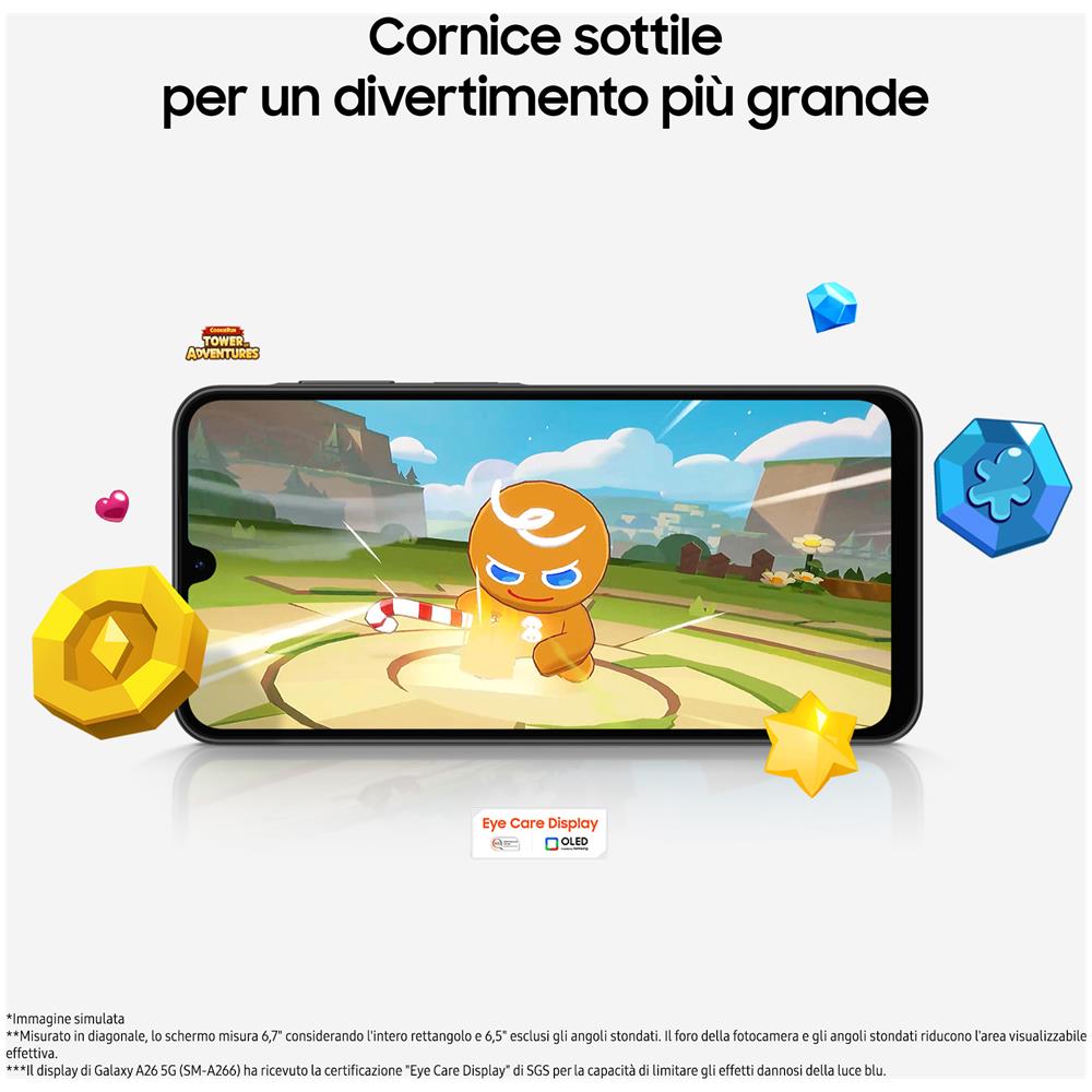 Galaxy A26 5G AI 256GB 8GB Ram Display 6.7” Super AMOLED Main Camera 50MP Dual Sim USB Type-C Exynos Android 15 5000 mAh Mint Italia - Foto 7