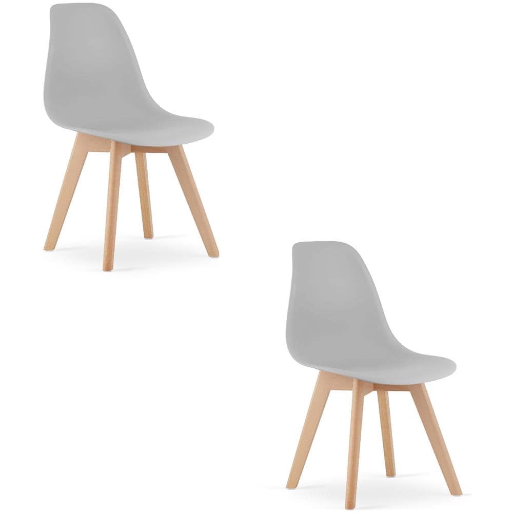 Sedia ergonomica KITO con gambe in legno grigio per soggiorno x2 - Foto 1