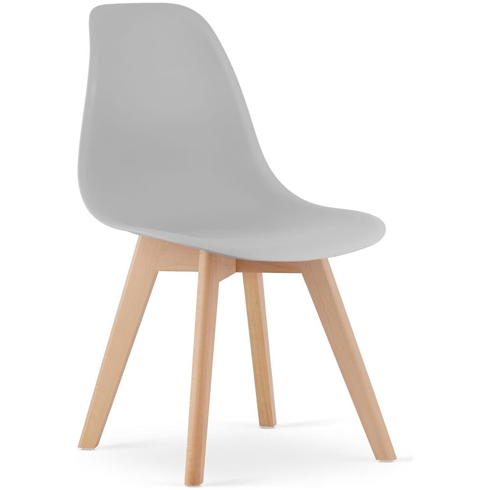 Sedia ergonomica KITO con gambe in legno grigio per soggiorno x2 - Foto 2