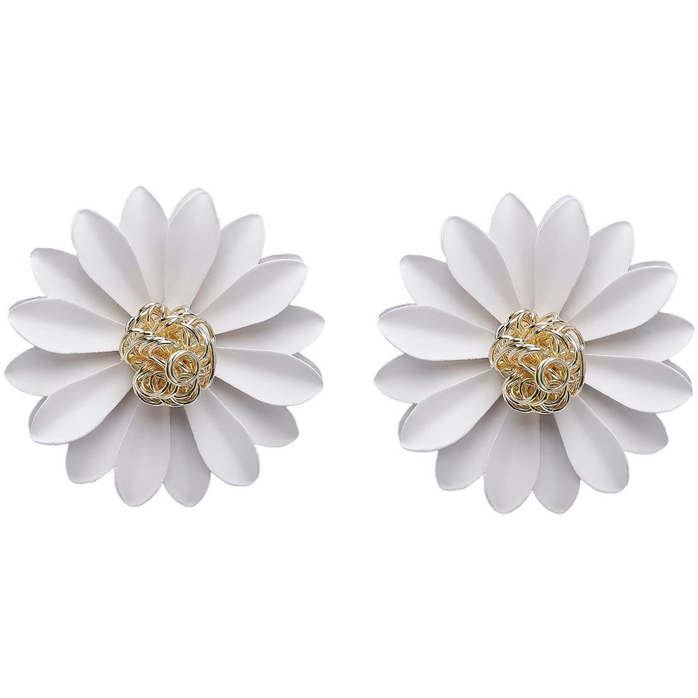 Orecchini a Bottone Floreali Rossi - Foto 1