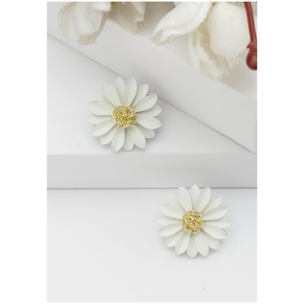 Orecchini a Bottone Floreali Rossi - Foto 2