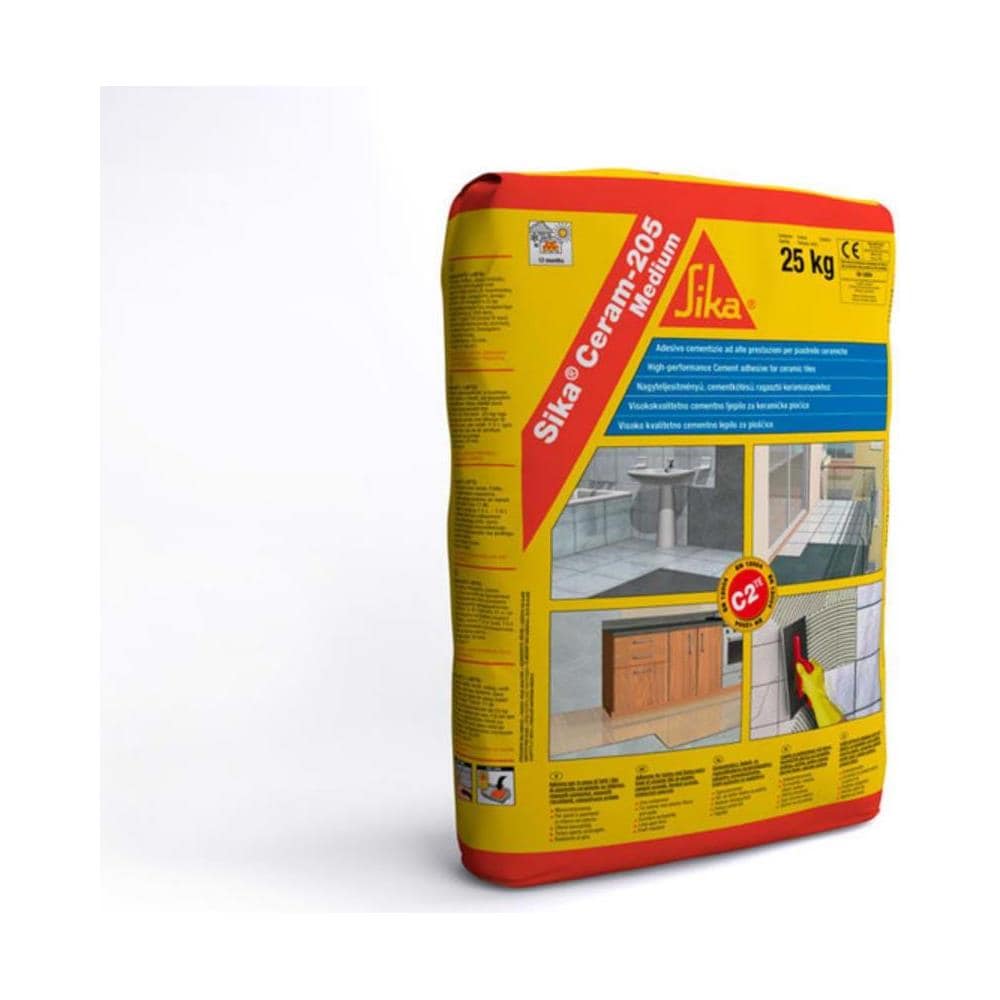 ceram 205 Medium Adesivo Premiscelato Incollaggio Piastrelle Grigio 25 Kg - Foto 1