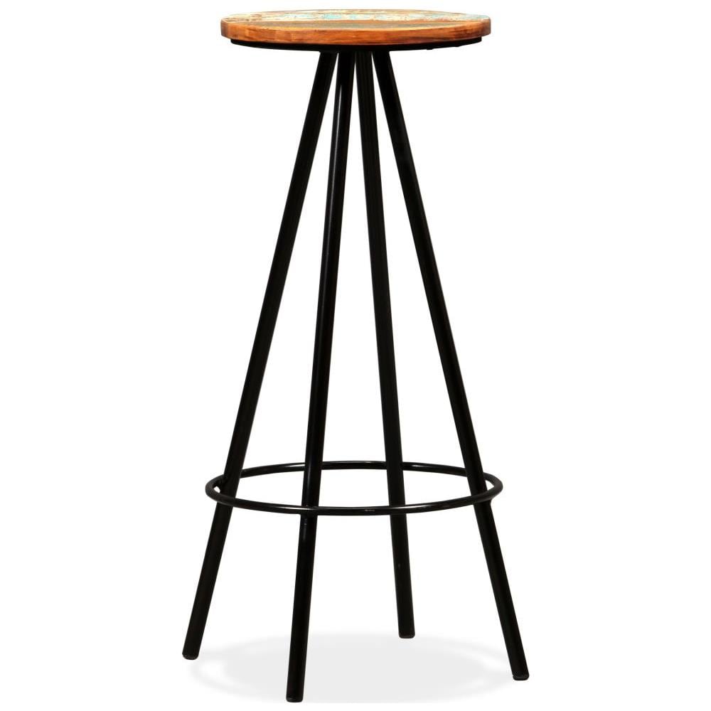 Sgabelli Da Bar 2 Pz In Legno Massello Di Recupero E Acciaio - Foto 2