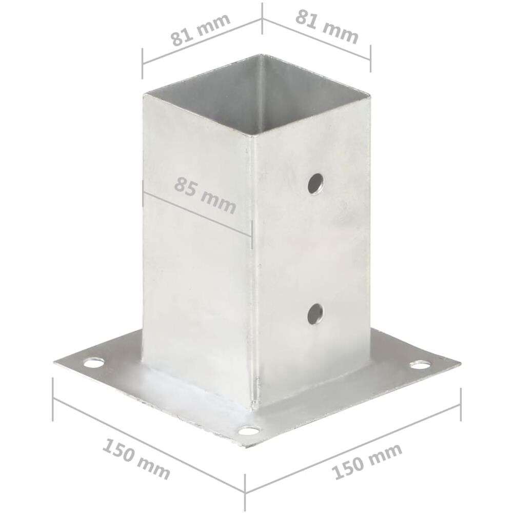 Ancoraggi Pali 4 Pz In Metallo Zincato 81 Mm - Foto 8