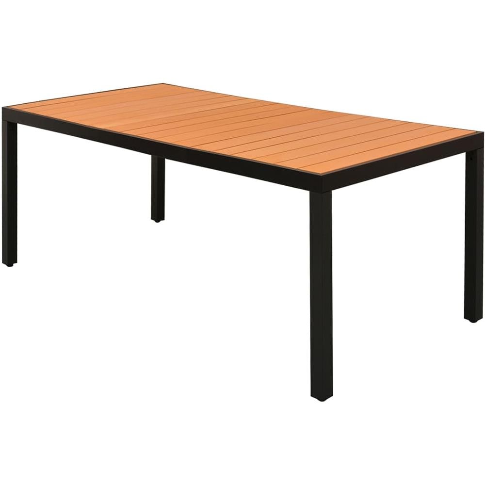 Set Da Pranzo Da Giardino 9 Pz In Rattan Pvc Nero E Marrone - Foto 2