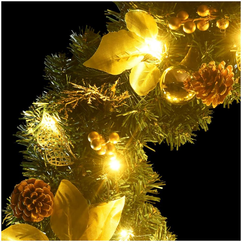 Ghirlanda Natalizia con Luci a LED 2,7 m in PVC Verde - Foto 7