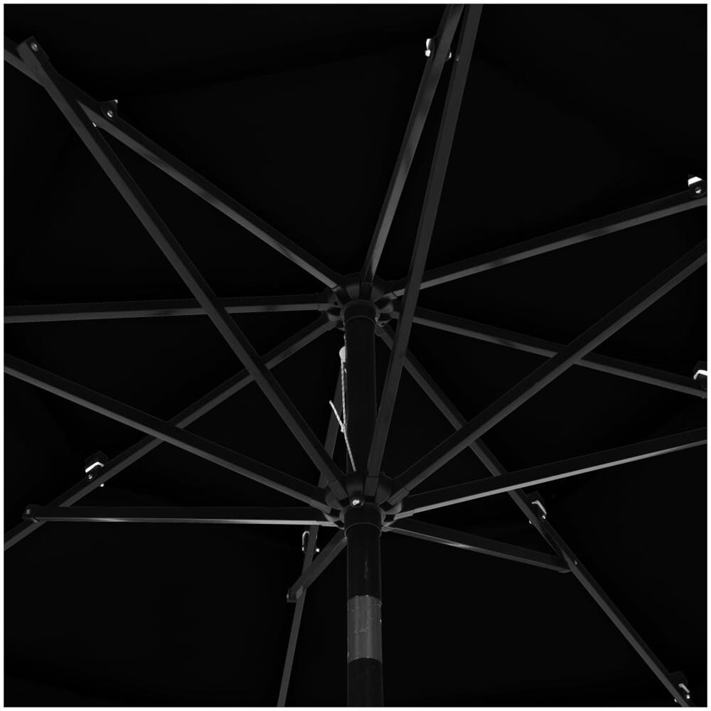 Ombrellone a 3 Livelli con Palo in Alluminio Nero 3 m - Foto 3