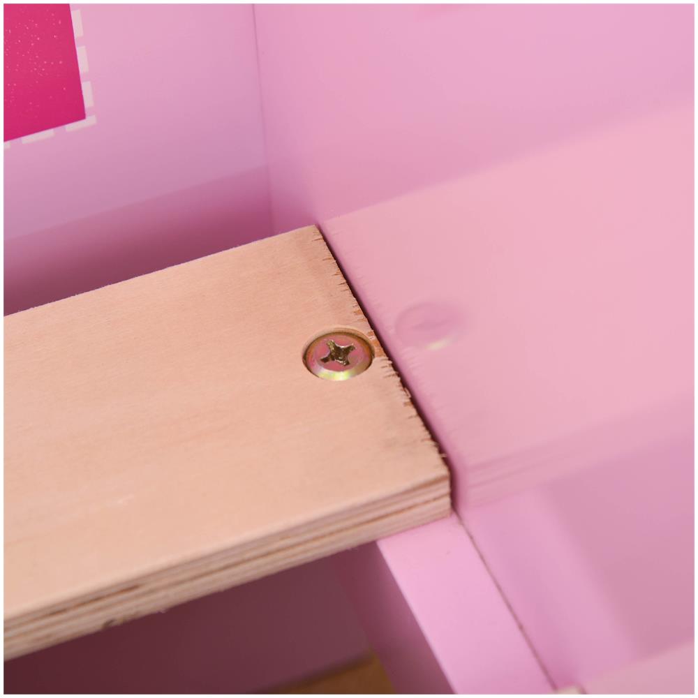 Letto Per Bambini Da 3-6 Anni Con Sponde Di Sicurezza In Legno - Rosa - Foto 8